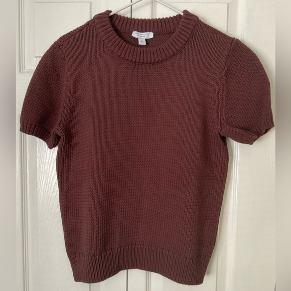 Ann Taylor Weekend Collection Chunky Wedge Sweater Tee Brown Size M NWT - Picture 2 of 10